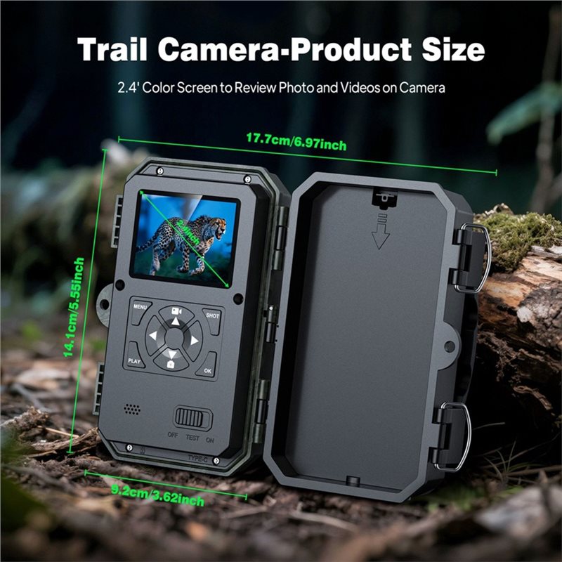 屋外用トレイルカメラ、1080P HD、赤外線暗視機能、2. - Trail Camera Infrared のレビューと価格